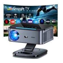 Proyector 4k【FIFA World Cup/1500 ANSI/Google TV】 XIWBSY Projector Control por Voz, Autofokus, Proyector GTV 38000 Lúmenes, Apps 