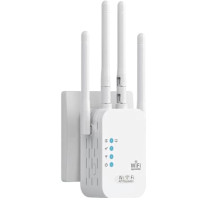 WiFi Repeater, 1200Mbps Amplificador Señal Repetidor Doble Banda 2.4G/5G con 4 Antenas, Wifi Amplifier Extensor con 3 Modos(Repe