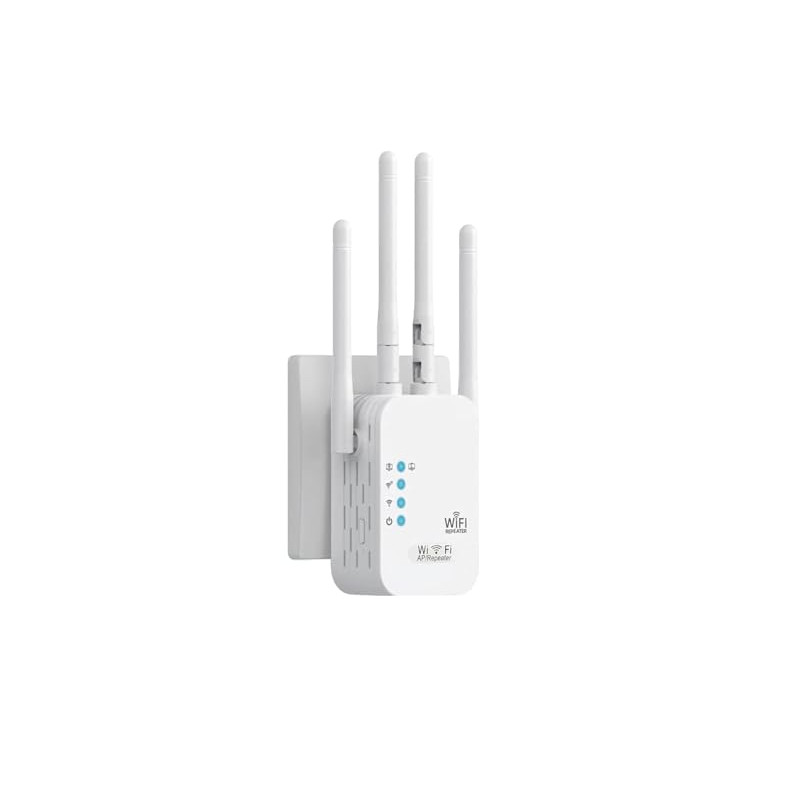 WiFi Repeater, 1200Mbps Amplificador Señal Repetidor Doble Banda 2.4G/5G con 4 Antenas, Wifi Amplifier Extensor con 3 Modos(Repe