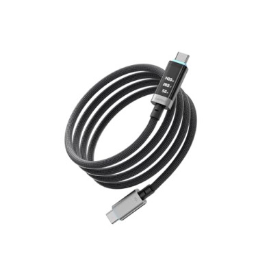 CUKTECH Cable USB C a USB C de 240 W con pantalla OLED (1 paquete, 2 m), cable USB-C de carga rápida PD 3.1 de 6 A, cargador tip
