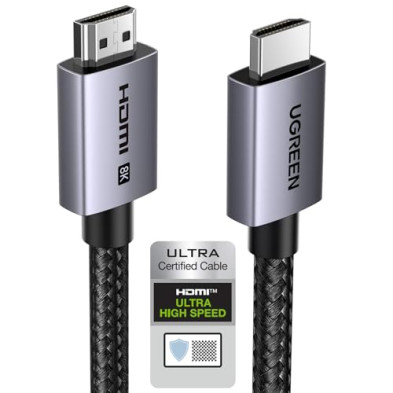 UGREEN Cable HDMI 2.1 8K Cable HDMI Certificado 8K 60Hz 4K 240Hz Ultra Alta Velocidad 48Gbps Aluminio eARC HDCP Dynamic HDR Dolb