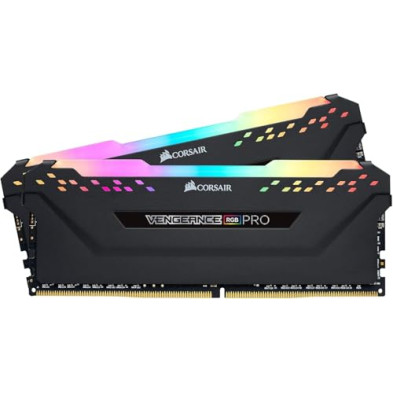 Corsair Módulo de Memoria de Alto Rendimiento 16GB, DDR4 hasta 3200MHz XMP 2.0 CL16, Iluminación LED RGB, Negro, 2 x 8GB