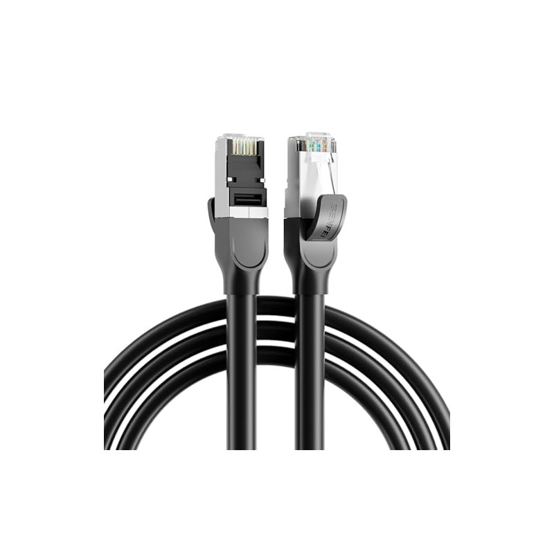 BENFEI Cable Ethernet Cat8 6M, Cable de Red LAN de Alta Velocidad 40Gbps y 2000MHz, RJ45 Blindado S/FTP 26AWG, Internet resisten
