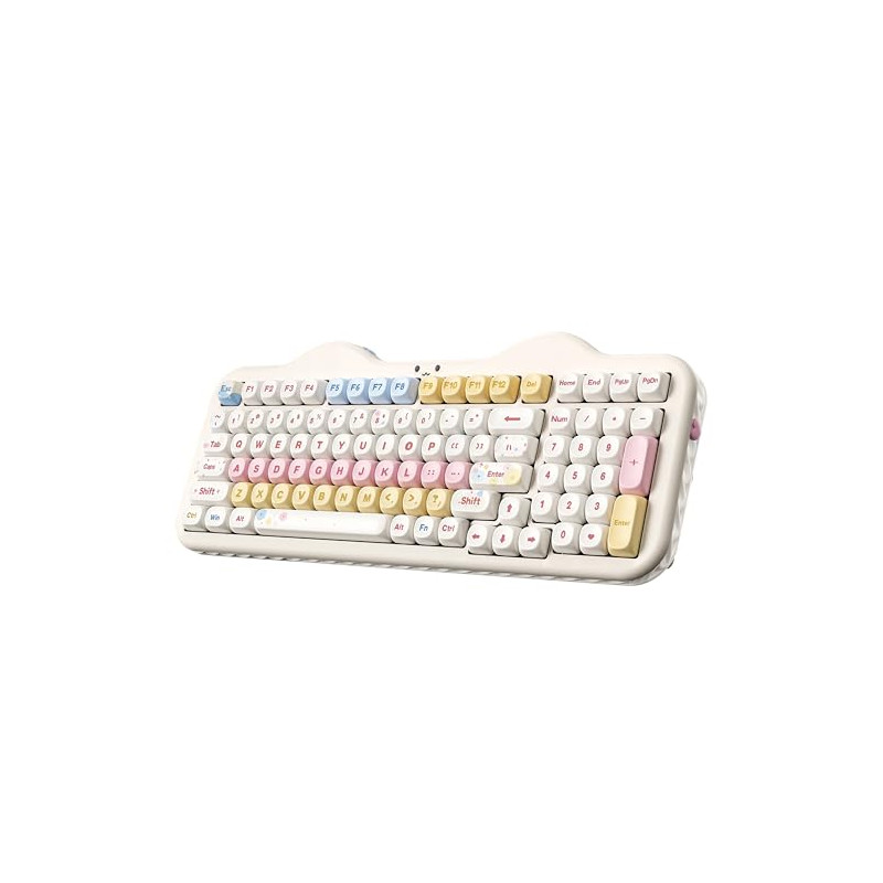 YUNZII C98 Teclado Mecánico Gaming Inalámbrico con Teclado Numérico, Teclas PBT de Perfil Moa, BT5.0/2.4G/USB-C, Hot-Swap, Gaske