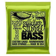 Ernie Ball Regular Slinky - Cuerdas para bajo eléctrico, entorchado de níquel, calibre 50-105