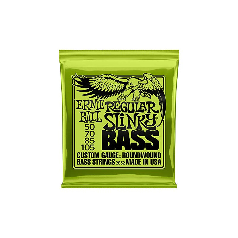 Ernie Ball Regular Slinky - Cuerdas para bajo eléctrico, entorchado de níquel, calibre 50-105