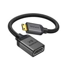 Silkland 8K Adaptador Mini-HDMI to HDMI 2.1, 8K@60Hz 4K@120Hz, 48Gbps