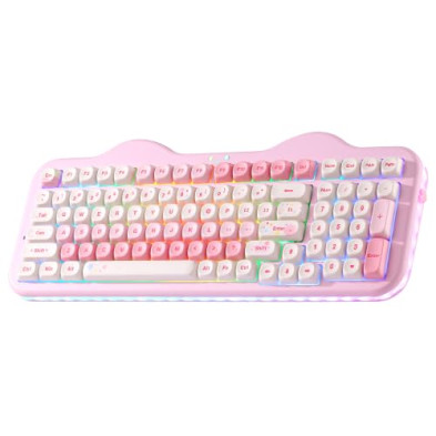 YUNZII C98 Teclado Mecánico Inalámbrico Diseño Pastel (Rosa, Candy)