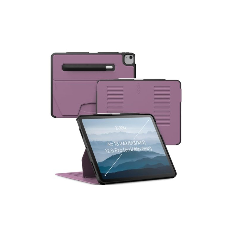 ZUGU Case Funda para iPad Air 13 M2/M3/M4 Pro 12.9 Gen 3/4 [Baya Morada]
