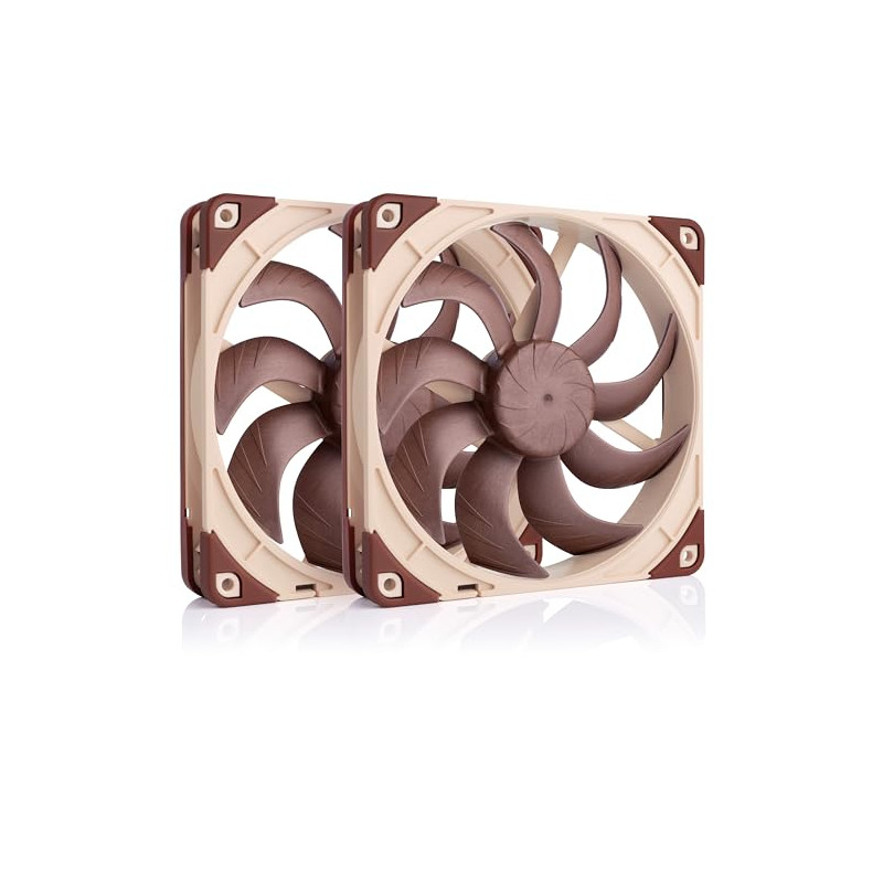 Noctua NF-A14x25 G2 PWM Sx2-PP, Set de Dos Ventiladores para Aplicaciones de Entrada/Salida que Funcionan Simultáneamente (Marró