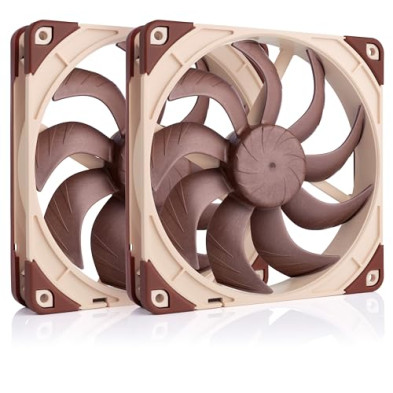 Noctua NF-A14x25 G2 PWM Sx2-PP, Set de Dos Ventiladores para Aplicaciones de Entrada/Salida que Funcionan Simultáneamente (Marró