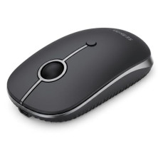 MOU001 Ratón Bluetooth, Conexión USB + Doble Bluetooth para 3 Dispositivos, Ratón Inalámbrico con 3 Niveles de dpi hasta 2400, B
