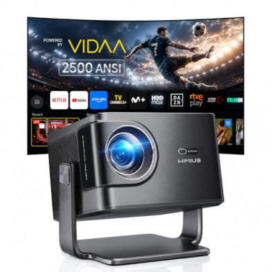 Proyector 4K | 2500 ANSI Ultra Brillante | VIDAA OS Rápido y Fluido | Dolby Audio 56W | Proyector Exterior para Cine Jardín, FHD