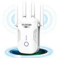QLOCOM 2026 Nuevo Amplificador Señal WiFi 1200Mbps Repetidor WiFi, Banda Dual 5GHz y 2.4GHz WiFi Booster con WPS, Repetidor WiFi