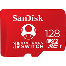 SANDISK Tarjeta microSD con licencia oficial para Nintendo Switch, Super Mario Mushroom 128GB (Velocidad de Lectura hasta 100 MB